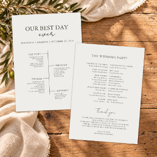 Best Day Ever Wedding Timeline Ceremony Program Programme