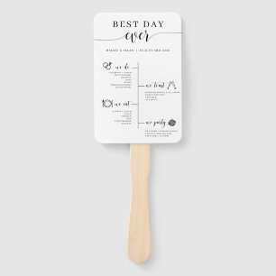Best Day Ever Wedding Timeline Program Fan