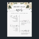 Best Day Ever Wedding Timeline Program Programme<br><div class="desc">This program includes a timeline of your wedding as a fun and simple way to give important wedding information to your wedding guests.</div>