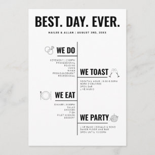 Best Day Ever Wedding Timeline Program Programme
