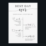 Best Day Ever Wedding Timeline Program Programme<br><div class="desc">This program includes a timeline of your wedding as a fun and simple way to give important wedding information to your wedding guests.</div>
