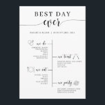 Best Day Ever Wedding Timeline Program Programme<br><div class="desc">This program includes a timeline of your wedding as a fun and simple way to give important wedding information to your wedding guests.</div>