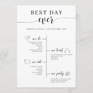 Best Day Ever Wedding Timeline Program Programme