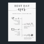 Best Day Ever Wedding Timeline Program Programme<br><div class="desc">This wedding timeline program is the perfect way to give your guests information about your wedding day - and it doubles as a fan!</div>