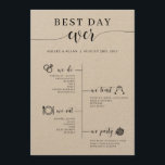 Best Day Ever Wedding Timeline Program Programme<br><div class="desc">This program includes a timeline of your wedding as a fun and simple way to give important wedding information to your wedding guests.</div>