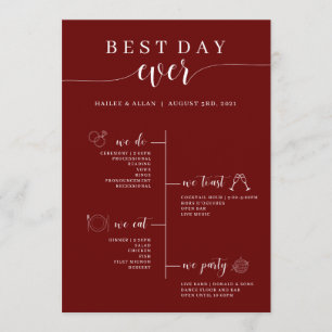 Best Day Ever Wedding Timeline Program Programme