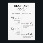 Best Day Ever Wedding Timeline Program Programme<br><div class="desc">This program includes a timeline of your wedding as a fun and simple way to give important wedding information to your wedding guests.</div>