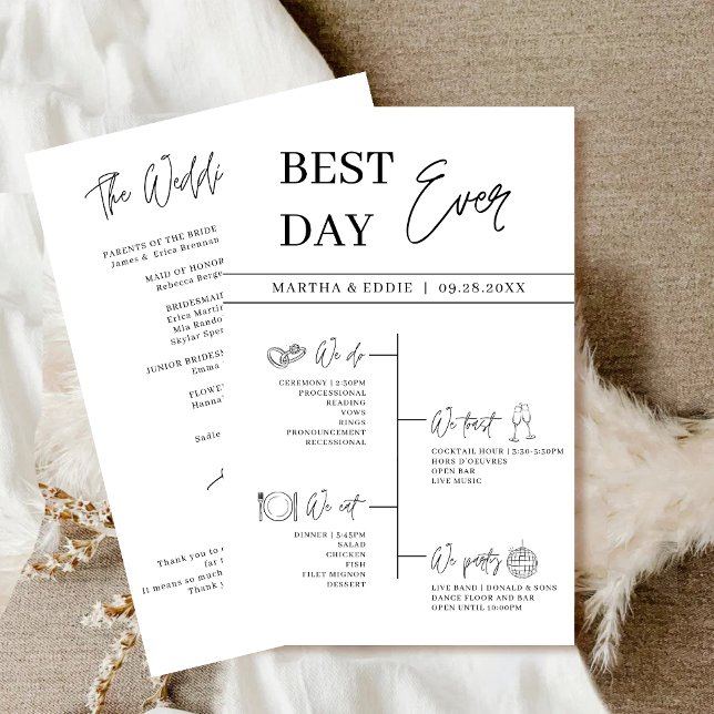 Best Day Ever Wedding Timeline Programme (Creator Uploaded)