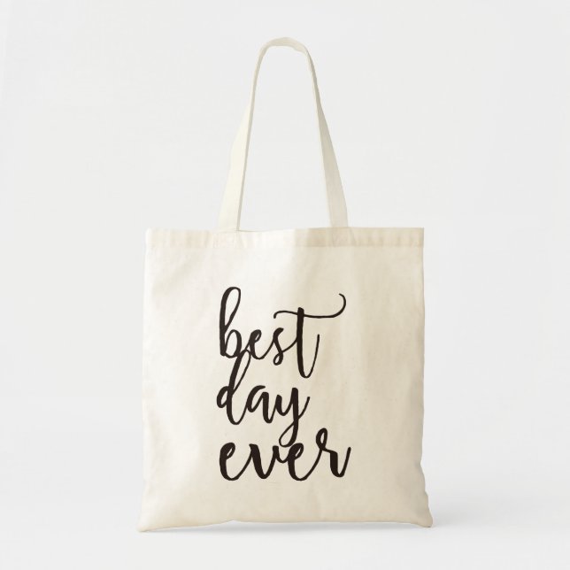 Best Day Ever| Wedding Welcome Gift Tote Bag (Front)