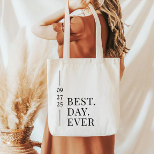Best Day Ever Wedding Welcome Tote Bag