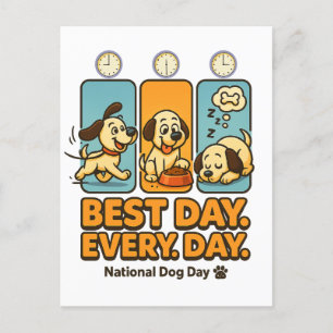 Best Day Every Day – Funny Dog Comic Holiday Postcard