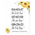 Best day wedding date yes day sunflower sign