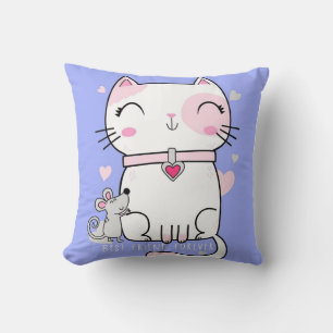 Best Days Are Meow Days Lovely Pink Meow Forever Cushion