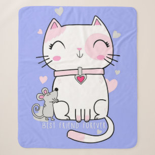 Best Days Are Meow Days Lovely Pink Meow Forever Sherpa Blanket