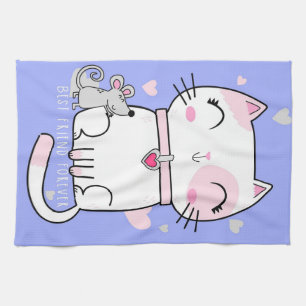 Best Days Are Meow Days Lovely Pink Meow Forever Tea Towel