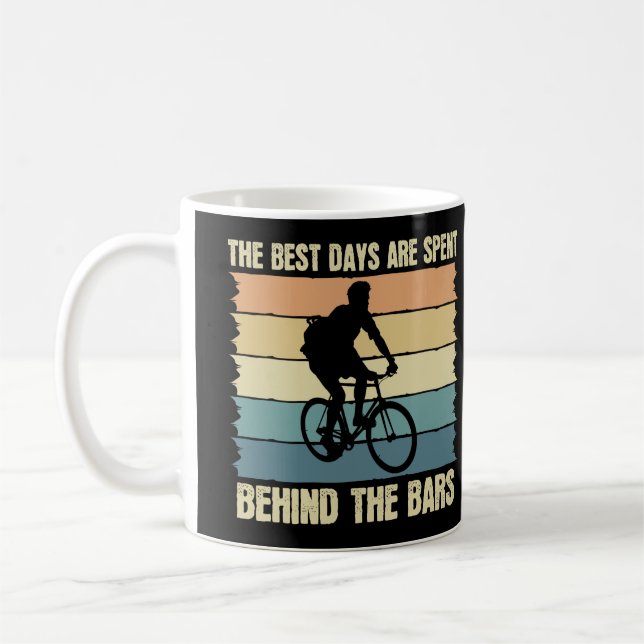 Best Days spent behind bars Funny Cycling Gifts Coffee Mug (Left)