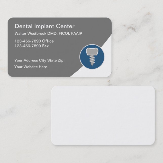 Best Dental Implant Service Business Cards (Front/Back)