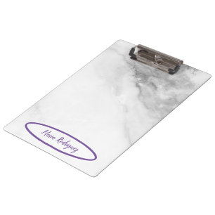 Best Design Customise Name White Marble Clipboard