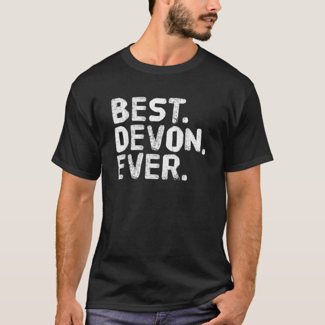 BEST DEVON EVER Funny Personalised Name Joke Gift  T-Shirt (Front)