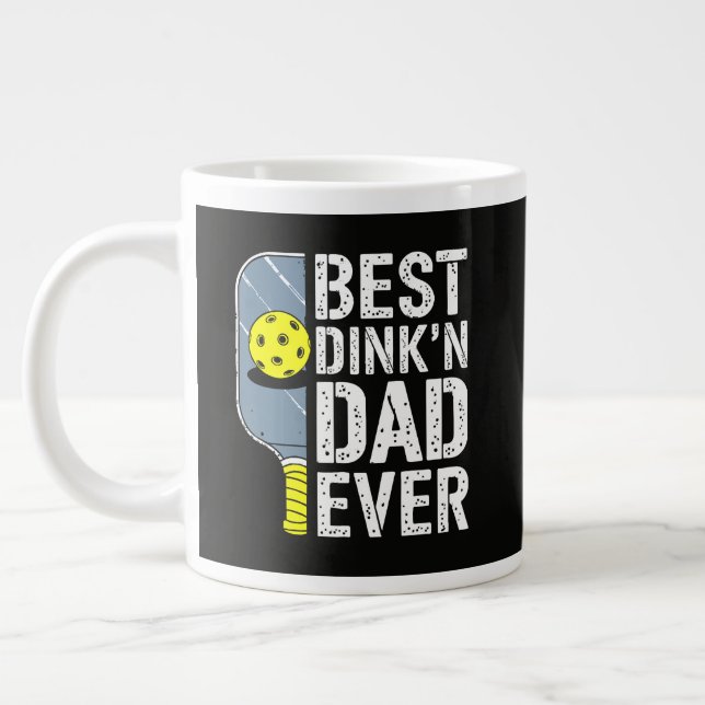 Best Dink'N Dad Ever Pickleball Large Coffee Mug (Left)