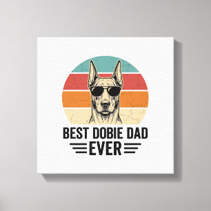 Best Dobie Dad Ever Vintage Doberman Shirt_1 Canvas Print