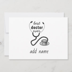 Best Doctor Ever Physician Doctor Gift Thank You Card