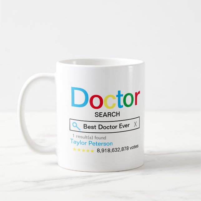 Best Doctor Ever Search engine Result With name Coffee Mug (Left)