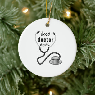Best Doctor Ever Stethosco Physician Graduation Ceramic Tree Decoration