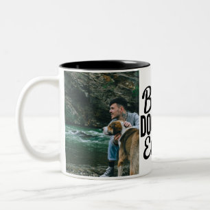 Best Dog Dad 2 Photo Double Sided Two-Tone Coffee Mug