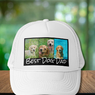 Best Dog Dad 3 Photo Collage Trucker Hat