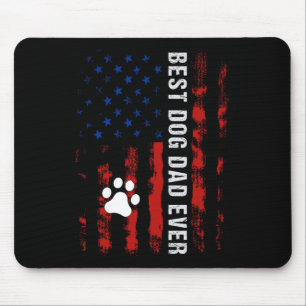 Best Dog Dad American Flag Fathers Day For Best Do Mouse Mat