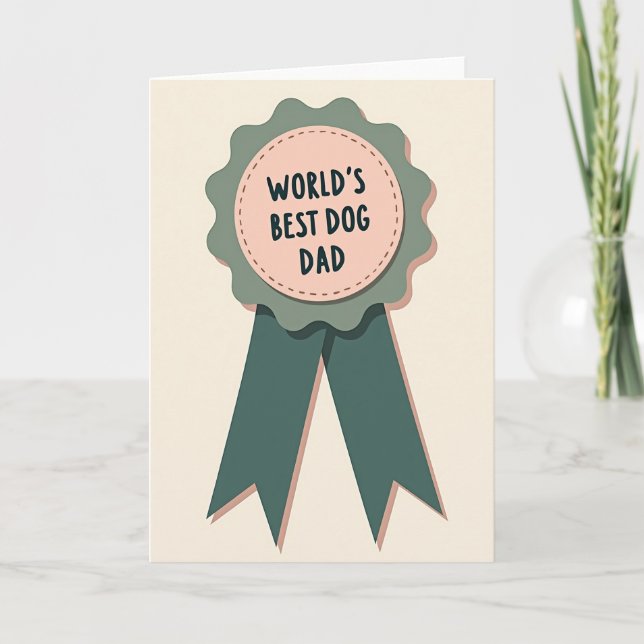 Best Dog Dad Award Card (Front)