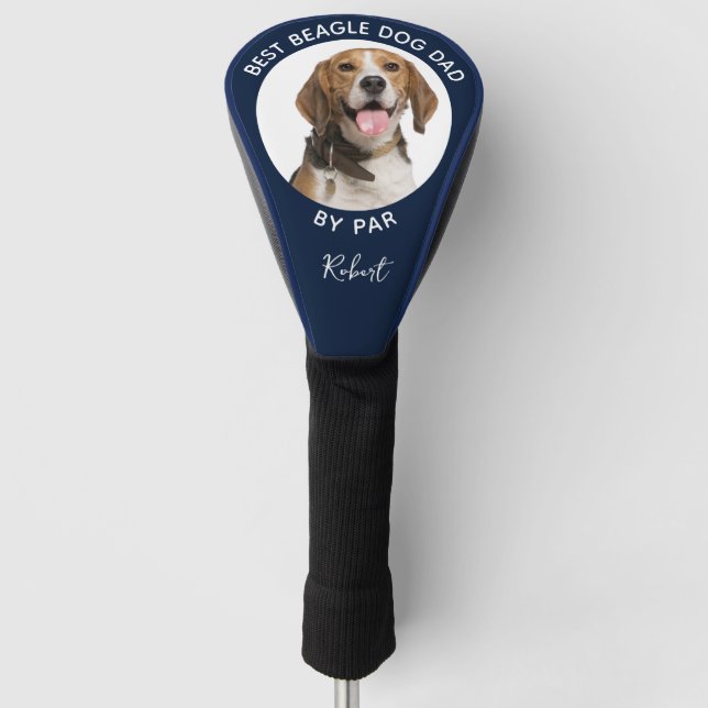 Best Dog Dad by Far Pet Photo Custom Golf Head Cover (Front)