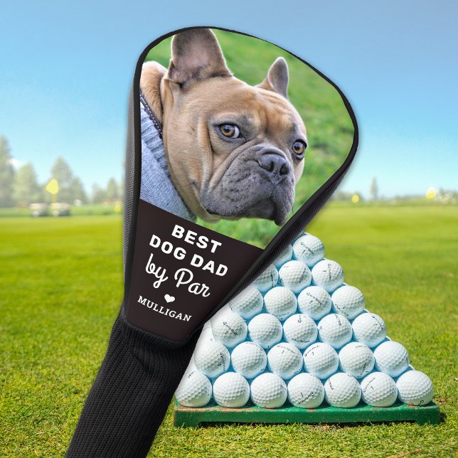 Best DOG DAD By Par Custom Photo Father's Day Golf Head Cover (Creator Uploaded)