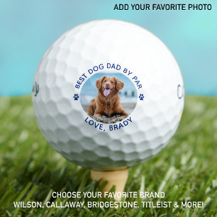 Best DOG DAD By Par Customised Paw Print Photo Golf Balls