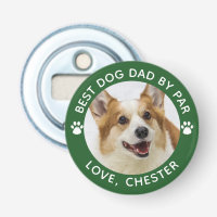 BEST DOG DAD BY PAR Paw Print Photo Green