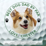 BEST DOG DAD BY PAR Paw Prints Green Personalised Golf Balls<br><div class="desc">Create personalised pet photo golf balls for the special golfer with the suggested sample funny golf saying title BEST DOG DAD BY PAR and your custom text underneath your photo in an editable green text colour. All text is can be changed as desired. Memorable photo gift for him on his...</div>