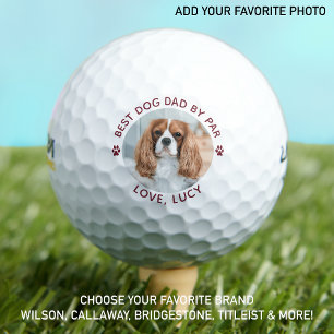 Best DOG DAD By Par Personalised Paw Print Photo Golf Balls