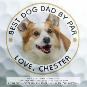 BEST DOG DAD BY PAR Photo Personalised Golf Balls