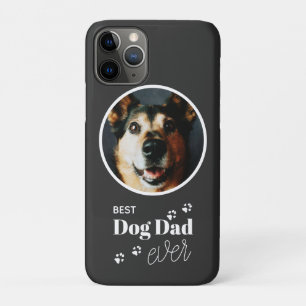 Best Dog Dad Custom Photo Pawprint iPhone Case