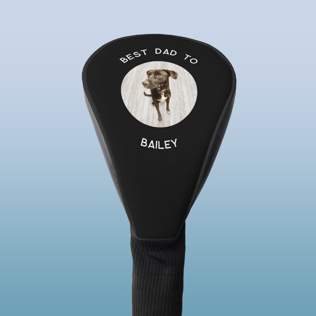 Best Dog Dad custom Text Photo Keepsake Golf Head Cover (Personalized Dog parent photo keepsake golf head cover )
