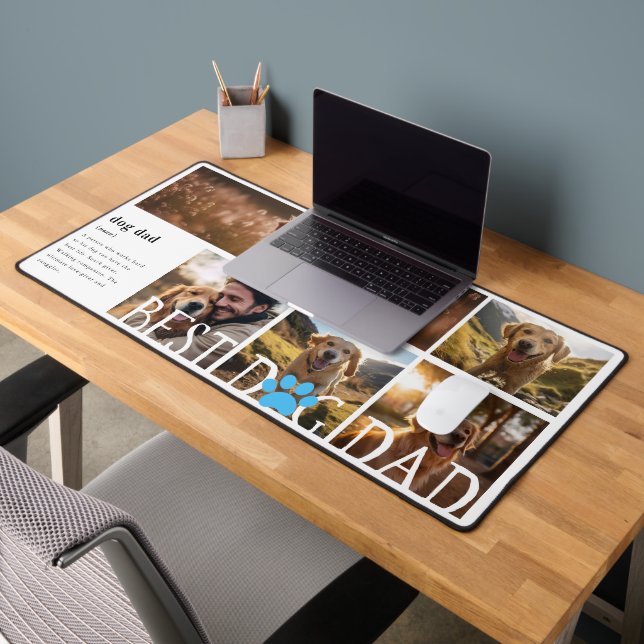 Best Dog Dad Definition | Five Photo Desk Mat (Office 2)