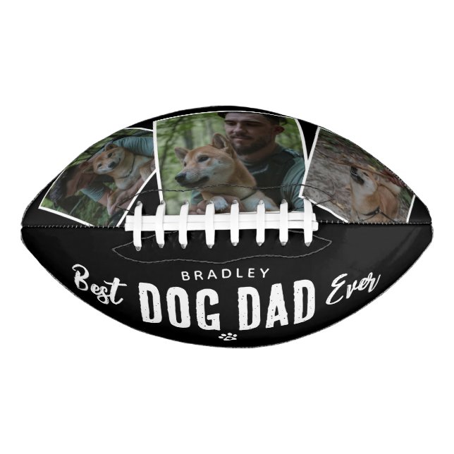 Best Dog Dad Ever 3x Photo Collage American Football (Front)