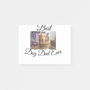 Best dog Dad ever add pet name photo bone golden r Post-it Notes