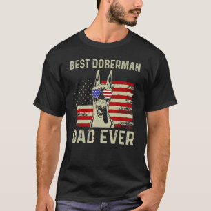 Best Dog Dad Ever American Flag Dad Joke 4th July T-Shirt