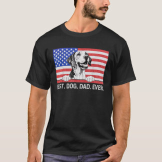 Best Dog Dad Ever American Flag English Pointer T-Shirt