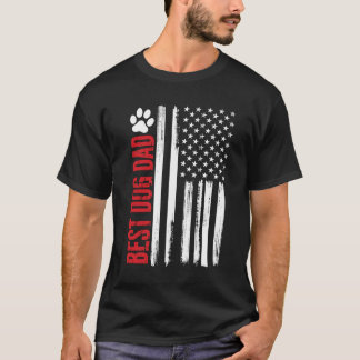 Best Dog Dad Ever American Flag T-Shirt