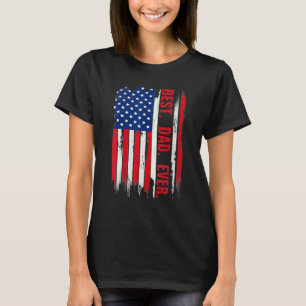 Best Dog Dad Ever American Flag Vintage Father's D T-Shirt