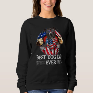 Best Dog Dad Ever American Pit Bull American Flag Sweatshirt