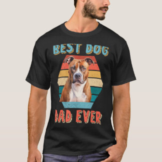 Best Dog Dad Ever American Staffordshire Terrier L T-Shirt